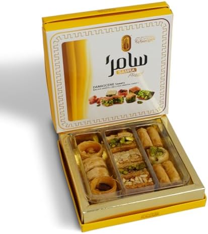 Samra Sweets Assorted Mixed Baklava Gift Box 100g – Traditional Middle Eastern Sweets for Eid, Diwali, & Festive Celebrations – Premium Arabic Desserts, Pistachio & Cashew Filled