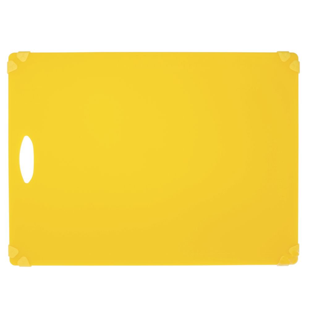 Kratos by Cutting Board Yellow with Non-Slip Grippers - 18" L x 24" W x 1/2 H by HUBERT – 24"L x 18"W, Plastic, Yellow, Model 1824-AL-YL