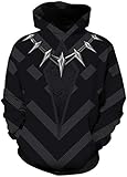 Chaos World Boys' Hoodie Realistic 3D Print Graphic Hooded Sweatshirts Galaxy Animal Pattern(S,Black Panther)