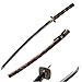 fengze Handmade Samurai Sword, 40 Inch Damascus Steel Ultra Sharp Fully Hand Forged Katana Sword for Real Battle, Full Tang, Clay Tempered