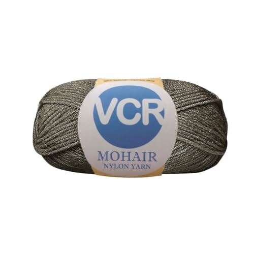 Image of VCR Mohair Nylon Very Deep Olive Yarn, 100 Grams Hank, 196 Meters Length, Acrylic 75%, Mohair Nylon 25%, Pack of 1 Yarn, Soft Crosia Threads, Suitable for Winter Garments.