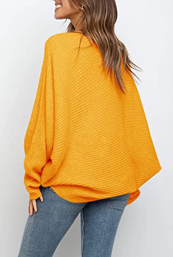 Image of Mafulus Womens Oversized Sweater Fall Winter Slouchy Pullover Jumper Tops | Crewneck,Batwing Sweaters Puff Long Sleeve,Cable,Ladies,Chunky,Knit,Tunic,Warm,Soft Sweaters