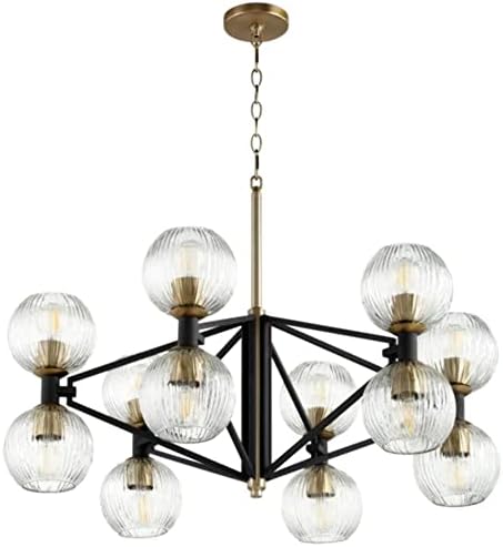 Helios - 12 Light Chandelier - 33 Inches Wide by 14 Inches High-Noir/Aged Brass Finish -Traditional Installation