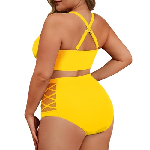 Image of American Trends Womens Plus Size Bikini Set - Tummy Control, High Waisted 2 Piece Swimsuits Bathing Suits
