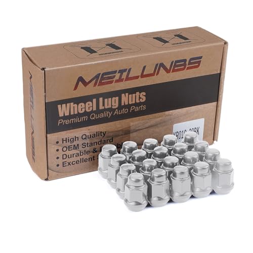 Image of 20PCS 1 /2-20 Lug Nuts for 1987-2018Jeep Wrangler, 2002-2012Liberty, 1993-2010 Grand Cherokee, Chrome Closed End Aftermarket Wheel Lug Nuts, 3 /4 inch Hex