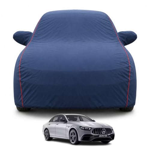 Image of Premium Car Cover for Mercedes AMG E53 Model | Waterproof, UV & Dust Protection | Mirror & Antenna Pocket | Triple Stitched, Soft Inner Lining, Belt & Buckle (Navy Blue)