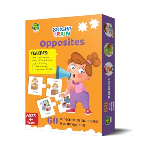 Image of The Book Tree Bright Brain Opposites 60 Piece Jigsaw Puzzle for Preschoolers, Educational Toy for Learning Opposites, Gifts for Kids Ages 3 to 6 by Majestic Book Club