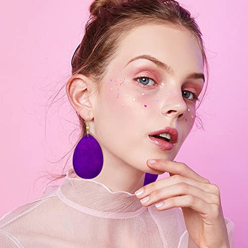 KaFu Dangle Natural Wood Teardrop Geometric Lightweight Drop Circle Earrings Stainless Steel Stud Bohemia Retro Earrings for Women3