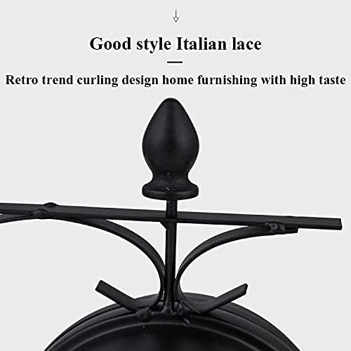 Outdoor Garden Wall Clock, 9 Inch Double Sided Wrought Iron Garden Clock Waterproof Outdoor Clock Indoor Outdoor Decoration Outside Clock Station Quartz Wall Clock with Outside Bra