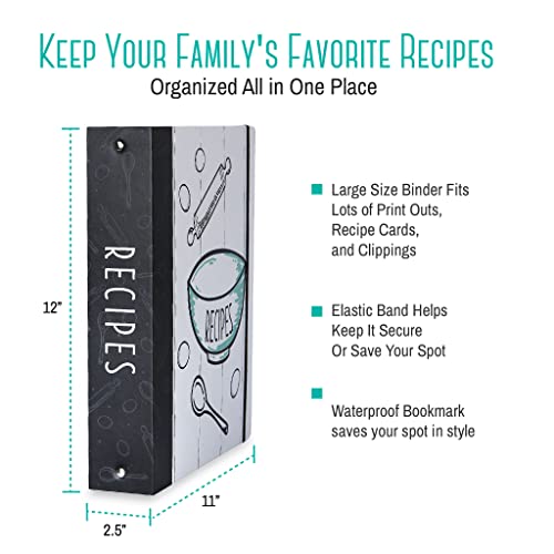 Outshine Recipe Book Binder Set|Farmhouse Recipe Binder 8.5X11 3 Ring Kit With Cards And Dividers|Make Your Own Recipe Book Binder| Blank Recipe Book Organizer|Recipe Book To Write In Your Own Recipes #TOP3