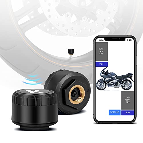 Bluetooth Tire Pressure Monitoring System, 2 Pack External Sensors for