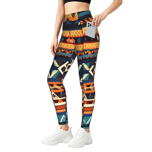 Legging de sport imprimé femme course à pied taille haute fitness avec poche