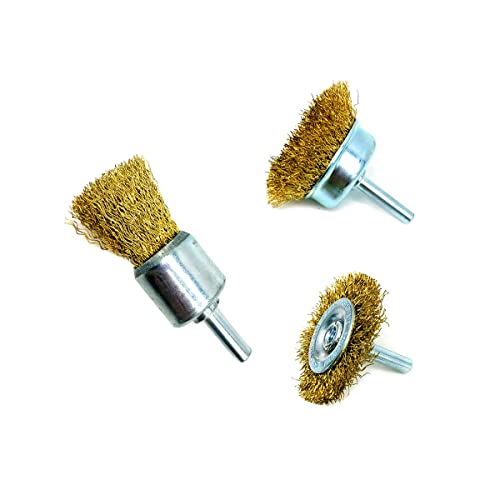 Kit 10 Ponta Montada Para Furadeira micro retifica Polimento + 3 Escovas De Aço Remove ferrugem esco