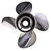Xspeed Stainless Steel 4 Blades Outboard Propeller with Interchangeable Hub Kits for 4-3/4