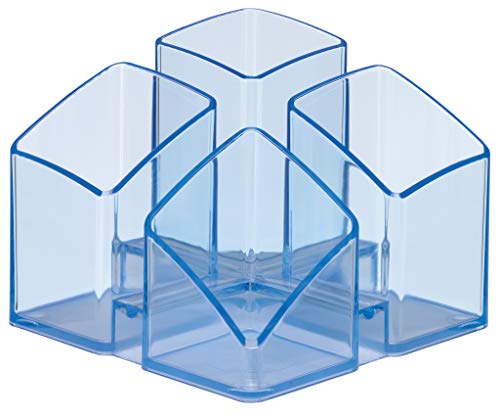 Han-Bürogeräte 17450-26 - Organizador de material de escritorio 125 x 100 x 125 mm con 4 compartimentos, azul