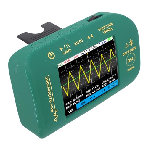 Fyearfly Osciloscopio LCD Colorido, Osciloscopio Digital Portátil, Pantalla LCD de 2,8 Pulgadas, Ancho de Banda de 10 MHz, Frecuencia de Muestreo de 48 MSa/s, Multímetro Portátil.