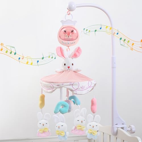 Aimafun Baby Crib Mobile for Girls Music, Lights &