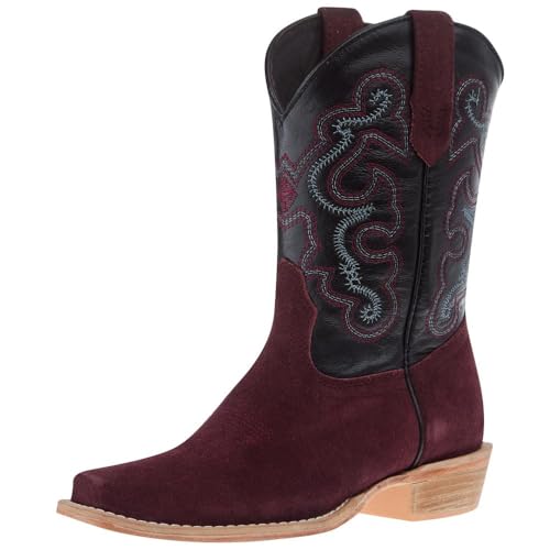 R Youth Rhubarb Rough Out with Black Shaft Cutter Toe Boot