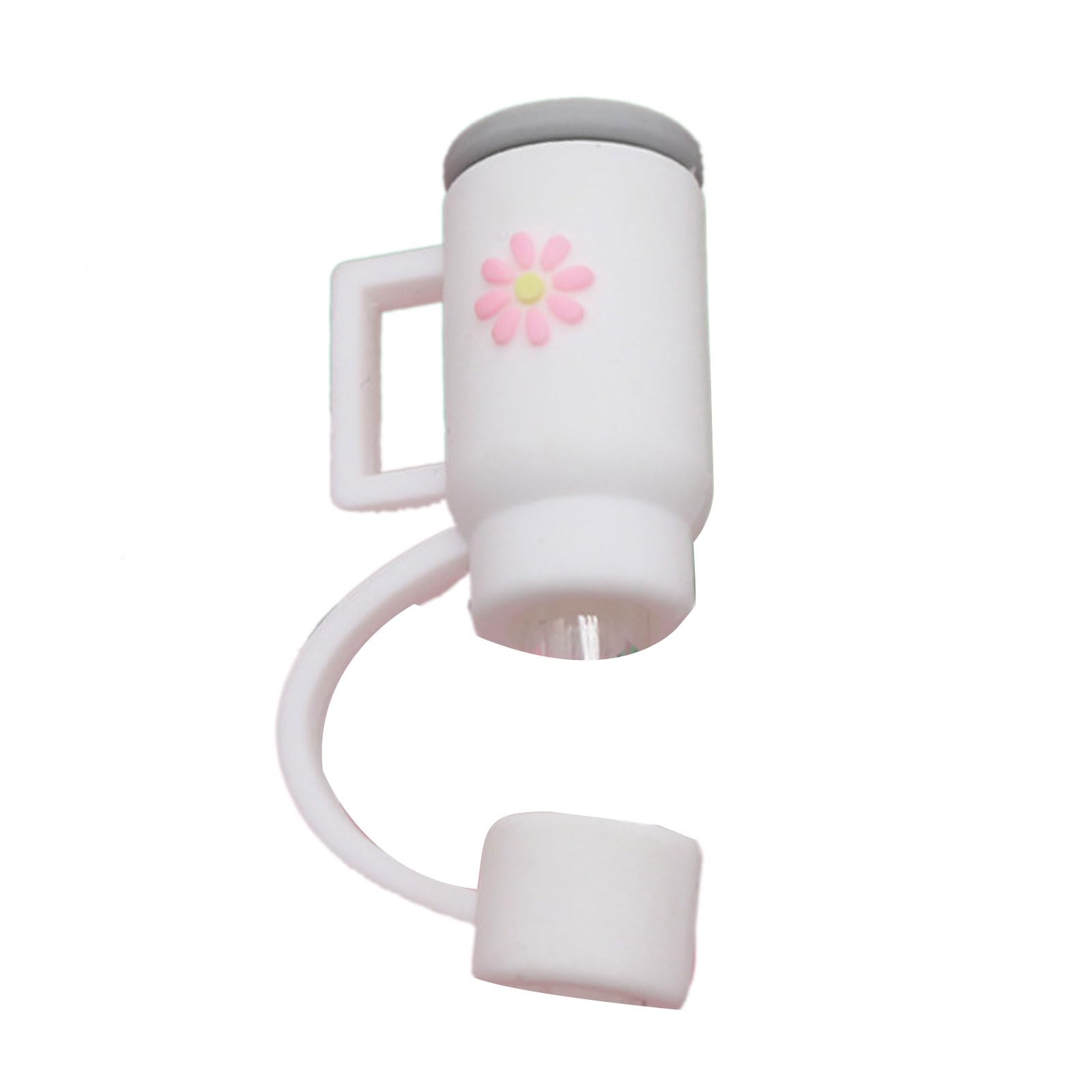 Flexible Flower Pattern Silicone Caps for 10mm Straws Reusable Drinking Straw Caps Reusable Dustproof Cute Straw Cover Straw Cover Caps Fit Silicone Reusable Straw Cover