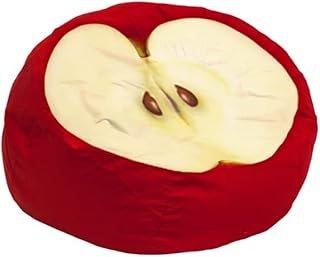 Fruit Print Kids Stuffed Animal Storage Bean Bag Chair, Apple Printed Beanbag Cover for Kids Teens Adults - 30