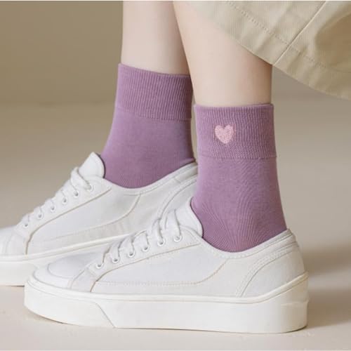 5 Pairs Cute Heart Ankle Socks,Soft Cotton Ankle Crew Socks Birthdays Christmas Gifts for Women Girls Socks4