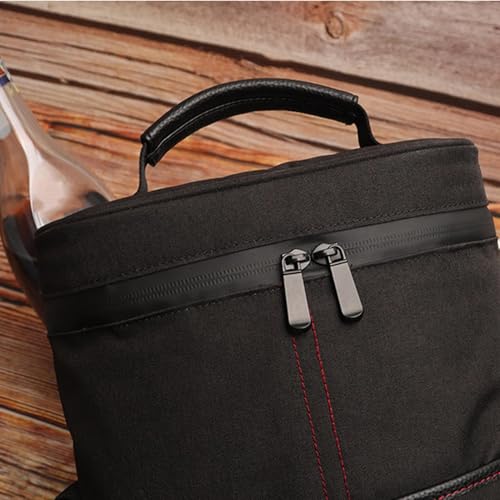 Bolsa de vino aislada portátil de uso vertical con protección, negro 6