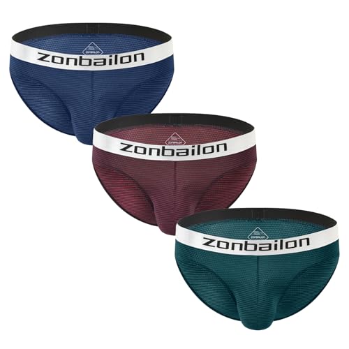 Mens Classic Briefs Bulge Enhancing Pouch Breathable Low Rise Underwear Micro Mesh Striped Underpants Stretch