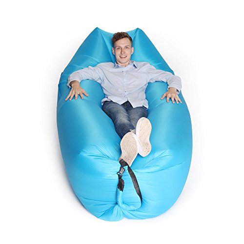 Beiruoyu Inflatable Lounger Air Chair Sofa Bed Sleeping Bag Couch For Beach Camping Lake Garden (Blue-2) #TOP4