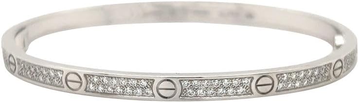 Ashu jewellers || Beautiful Bangle Bracelet For Women's 14K White Gold Finish Silver 4Ct Round Cut Lab Created Diamond 6.29"