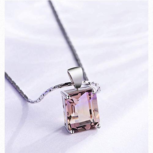 Collier anti-ternissement améthyste violette argent 925 hypoallergénique