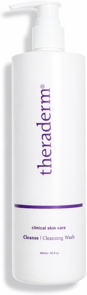 Theraderm Cleansing Wash – Soap-Free Gel Facial Cleanser, pH-Balanced Face Wash for All Skin Types, Oil-Free & Fragrance-Free, 16 oz