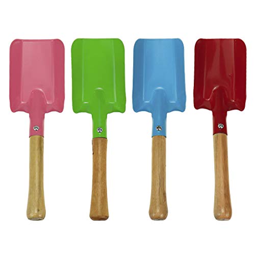 Bitray Set de 4 Mini Palas de Jardín de Madera y Metal miniatura 1