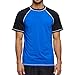 Arcweg Rashguard Homme Manches Courts M-3XL T-Shirt Anti-UV UPF 50+ Sechage Rapide Léger pour Surf Natation Plongée Plage Bleu XL[EU] Tour de Poitrine: 104-109cm
