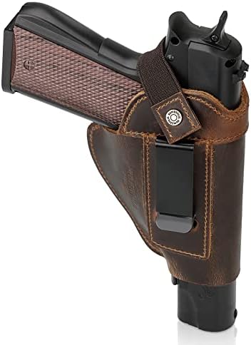HUMERPAUL Universal Gun Holster for Men/Women, Concealed Carry Pistol Holsters for Pistols Universal IWB/OWB Holster, Fits Right Hand and Left, Compact Subcompact Handguns (Coffee)