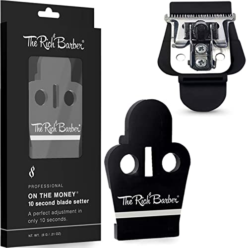 The Rich Barber On The Money 10-Second Blade Setter - Zero Gap Tool for Razor, Barber Blade Alignment, Close Shave, Clean Fade, Sharp Line - Hair Stylist & Barber Tools for Home & Professional Use