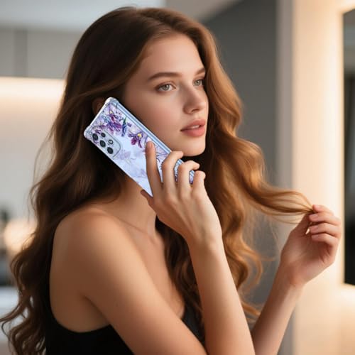 WEIOUHR Capa para Galaxy A23 4G Samsung A23 4G design de impressão de íris TPU macio transparente, resistente a choques e arranhões, para Samsung Galaxy A23 4G (roxo íris)