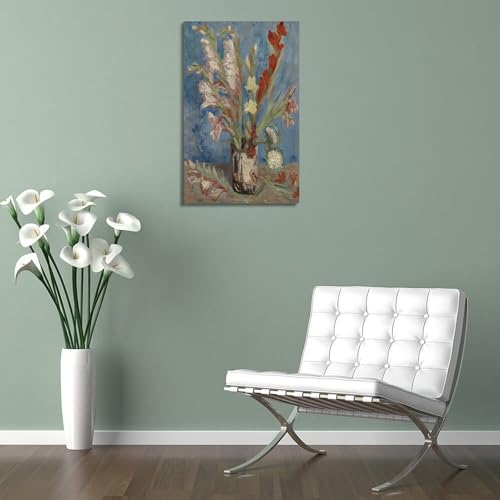 Poster avec glaïeuls grand format 50 x 75 cm pour cadre mural