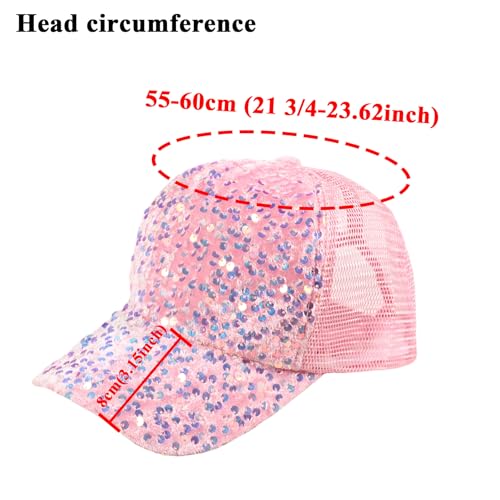 Gorra de béisbol para mujer ajustable con lentejuelas miniatura 2