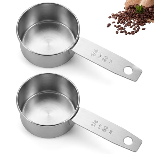 Medidor 1/4 Taza 60 ml Acero Inoxidable 2 Pcs miniatura 1