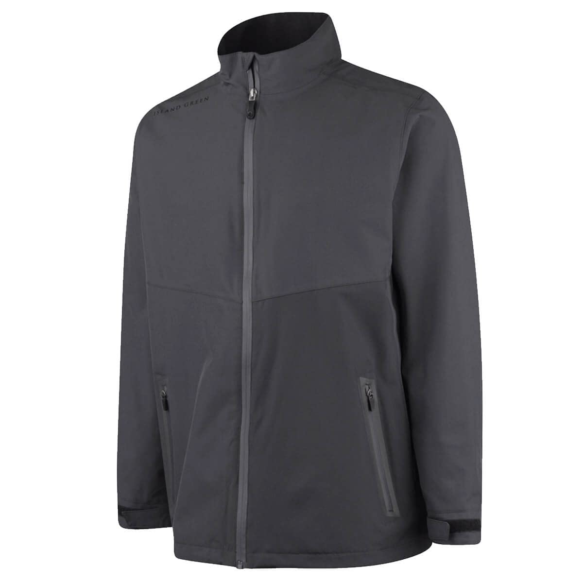 Island Green Men’s Stretch Waterproof Golf Jacket – Charcoal Small