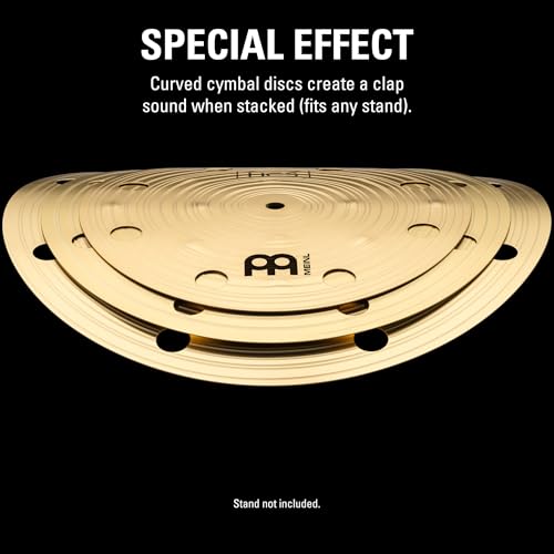 Meinl Cymbals 3-Piece Smack Stack Cymbal Pack with Holes 10\", 12\", 14\" — HCS Traditional Finish Brass for Drum Set — Made in Germany, 2-Year Warranty (HCS024SM)