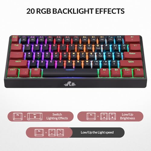 Teclado mecánico gamer Rii RK806 60% USB-C miniatura 7