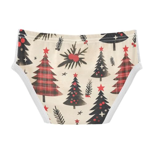 KLL Buffalo Plaid Christmas Trees Baby Boys Soft Underwear Briefs Breathable Undies2