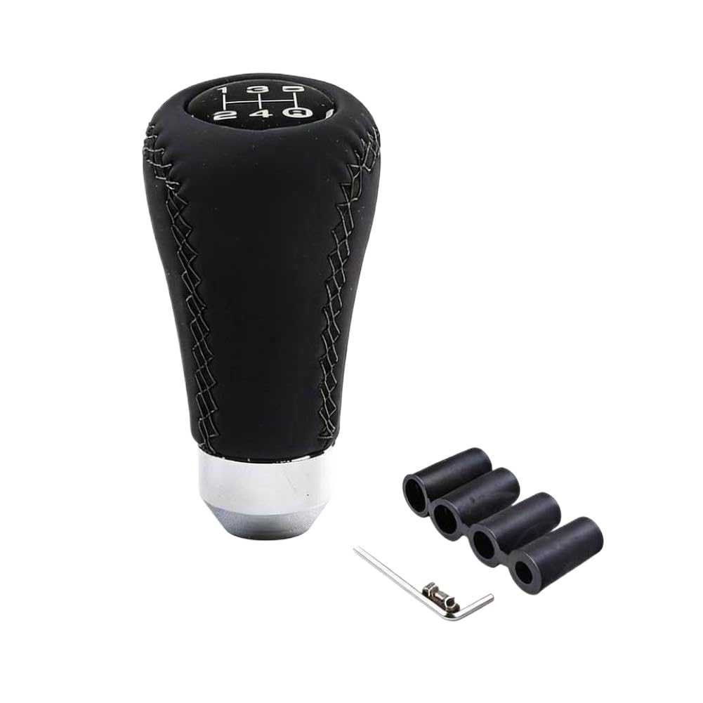 Zatbshwhy Onecolor 5 Speed Leather Shift Knob With 4 Adapters 8Mm 10Mm 11Mm 12Mm For Manual Transmission Cars