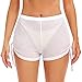 SHERRYLO Sheer Swim Shorts Women Board Short See Through Bikini Bottom Mesh Womens Swimsuits Bottoms Modest Trunks White