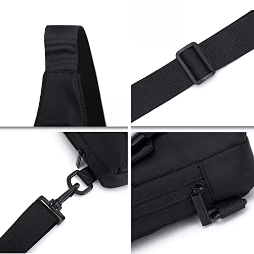 Ousawig Small Sling Backpack Mens Crossbody Bag Lightweight Chest Daypacks Shoulder Bag For Men Travel Hiking (Black2) #TOP4