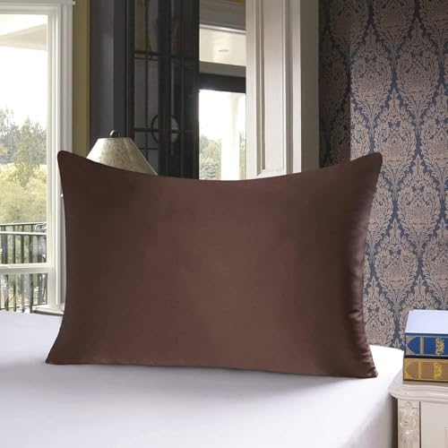 Image of Go Well Satin Bonnet for Curly Hair with Free Silk Pillow Covers and Scrunchies | Silk Bonnet for Hair | Combo of Pack of 2 Satin Pillowcases with 3 Silk Scrunchies Adjustable HairCap (Coffee)