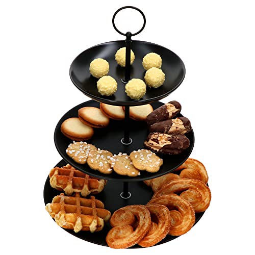 MamboCat Etagere Nero matt schwarz I Porzellan I 3-stöckig I Ø 26 cm I...