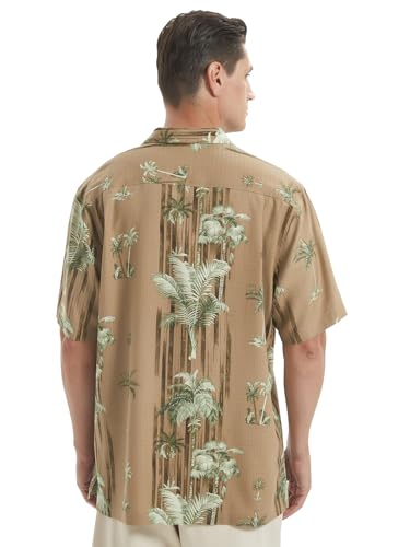 Men's Hawaiian Floral Shirts Silk Short Sleeve Button Down Casual Tropical Beach Holiday Shirts2