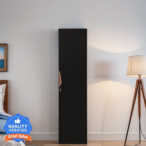 Image of Mintwud Pepperfry Engineered Wood Wardrobe with Doors Storage | Wooden Almirah Cupboard for Clothes Storage Organizer for Living Room Home Bedroom Furniture (Wenge Finish)